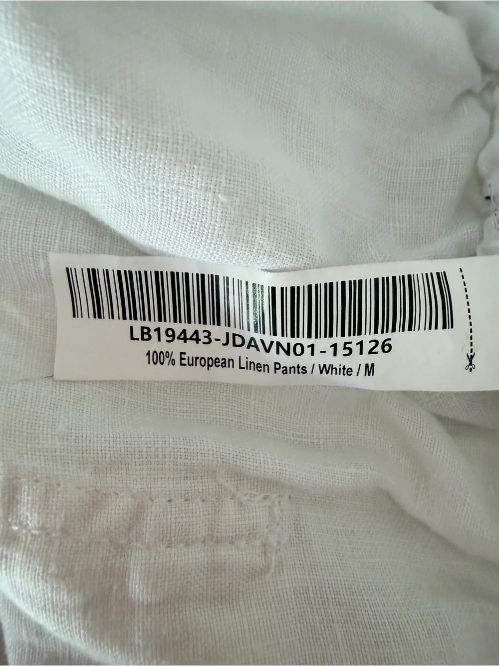 Quince 100% European Linen White Pull-On Pants Size M 8875